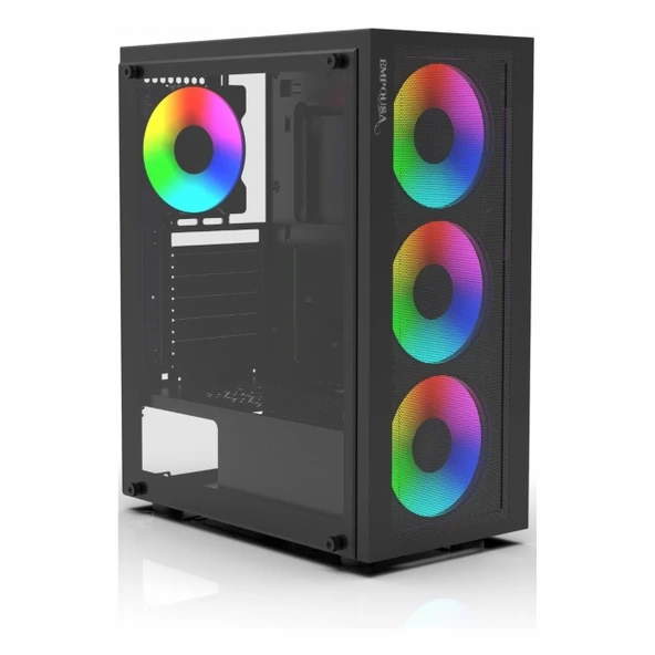 Inca Empousa EMG-15XN USB 3.2 ARGB ATX Mid Tower Siyah Kasa ürün görseli 1