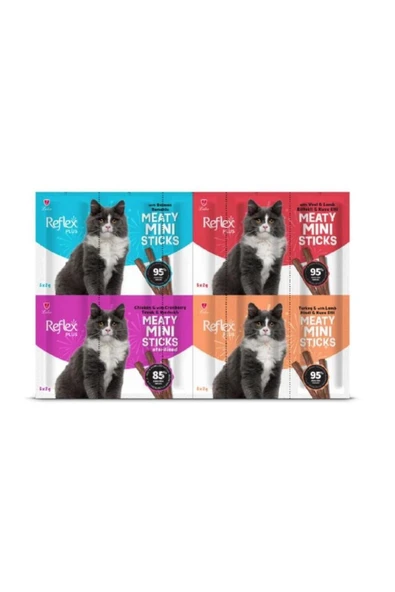 Plus Mini Mix Somonlu Kuzu Etli Biftekli Kısır Tavuk Kedi Ödülleri 20 X 2 Gr ürün görseli 1