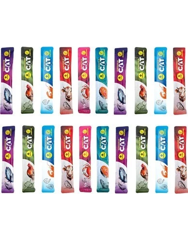 EuroGold Cat Karışık Sıvı Kedi Ödülü Creamy 20 adet x 15 gr ürün görseli 1