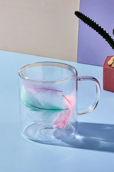 Perotti Double Feather Çift Cidarlı Kupa 300 ml - Resim 2