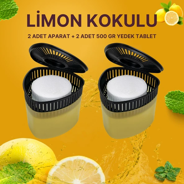 2 Adet 500GR - LİMON - Nem Alıcılı Ve Rutubet Giderici Aparat Üçgen (TABLET DAHİL) ürün görseli 1