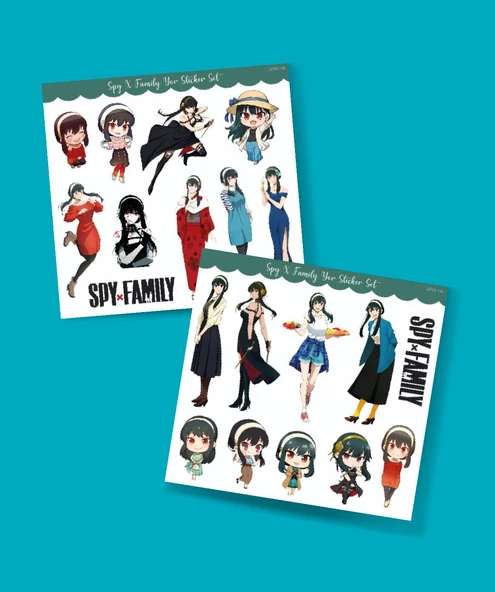 Yor 2Li Sticker Seti -Spy X Family Parlak Kağıt -çıkartma -süsleme -anime etiket ürün görseli 1