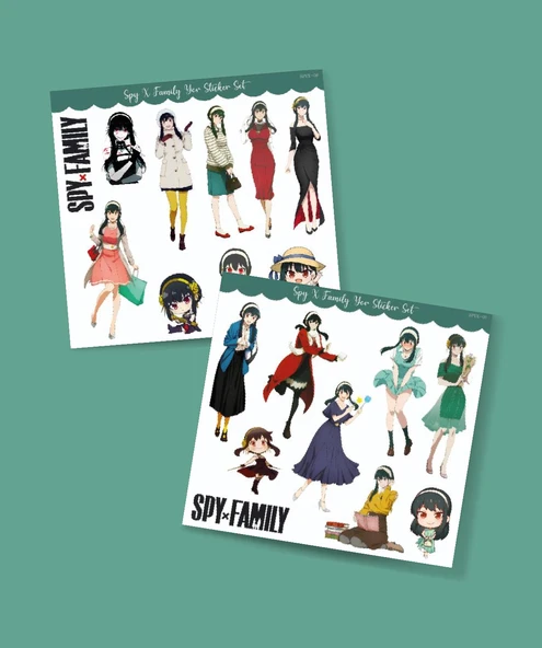 Yor Spy X Family Parlak Kağıt 2Li Sticker Seti -çıkartma -süsleme -anime etiket ürün görseli 1