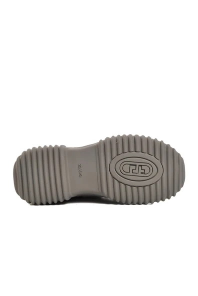 Gri Bağcıklı Fermuarlı Kadın Sneaker Bot - Resim 5