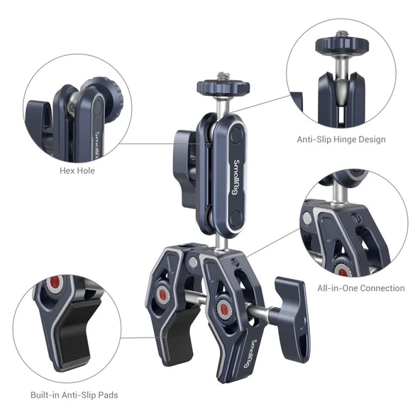 SmallRig 3757B Magic Arm ile Yengeç Şeklinde Kelepçe - Resim 5