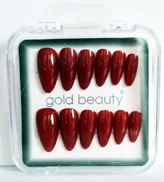 Gold Beauty Kedi Gözü Takma Tırnak 12 li EP-1527 - 1 Kırmızı ürün görseli 1