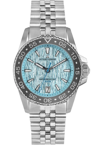 Jacques Lemans Liverpool JL.1-2205M Quartz Çelik Gri Mavi Kadran 20 ATM 41 mm Erkek Kol Saati ürün görseli 1