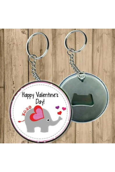Happy Valentine's Day Anahtarlık - Açacaklı Anahtarlık ürün görseli 1