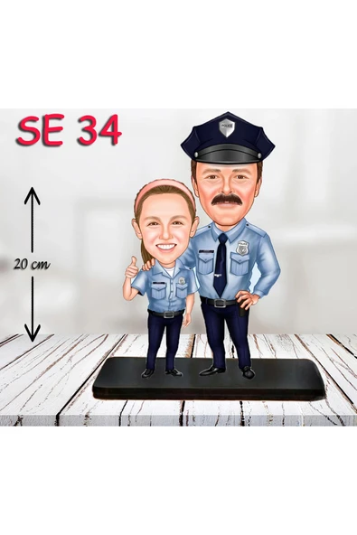 Kişiye Özel Ahşap Biblo - Polis Biblo ( 3D Biblo ) ürün görseli 1