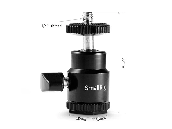 SmallRig 761 Metal Top Kafa 1/4 ''Dişli Adaptör - Resim 4