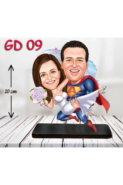 Kişiye Özel Ahşap Biblo - Gelin ve Damat Biblo 9 ( 3D Biblo ) ürün görseli 1