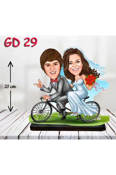 Kişiye Özel Ahşap Biblo - Gelin Damat Biblo 10 ( 3D Biblo ) ürün görseli 1