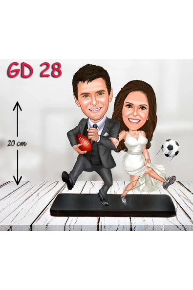 Kişiye Özel Ahşap Biblo - Gelin Damat Biblo 9 ( 3D Biblo ) ürün görseli 1