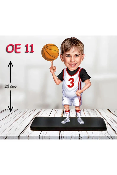 Kişiye Özel Ahşap Biblo - Erkek Çocuk Karikatür Biblo - Basketbolcu Biblo 2 ürün görseli 1