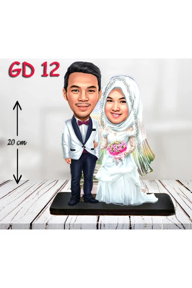 Kişiye Özel Ahşap Biblo - Düğün Biblo 3 ( 3D Biblo ) ürün görseli 1