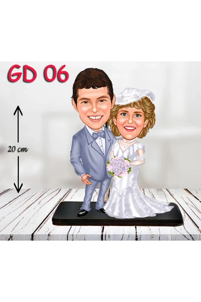 Kişiye Özel Ahşap Biblo - Gelin ve Damat Biblo 6 ( 3D Biblo ) ürün görseli 1