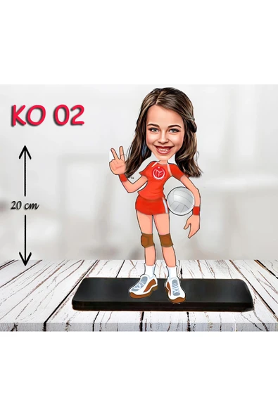 Kişiye Özel Ahşap Biblo - Kız Çocuk Karikatür Biblo - Voleybolcu Biblo 2 ürün görseli 1