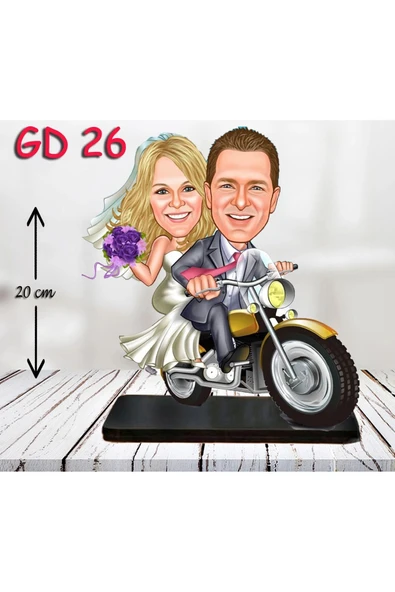 Kişiye Özel Ahşap Biblo - Gelin Damat Biblo 7 ( 3D Biblo ) ürün görseli 1