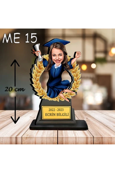 Kişiye Özel Ahşap Biblo - Kız Çocuk Karikatür Biblo - Mezun Biblo 2 ürün görseli 1