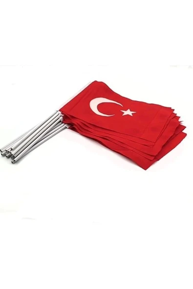 Sopalı Kumaş Türk Bayrağı ( 20 x 30 ) - 10 Adet ürün görseli 1