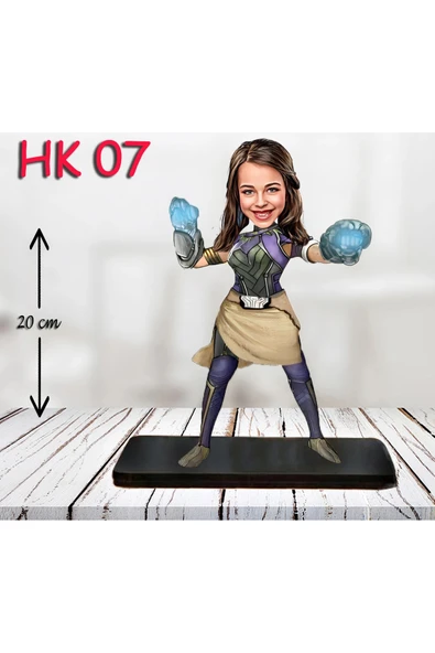 Kişiye Özel Ahşap Biblo - Kız Çocuk Karikatür Biblo - Kahraman 6 ürün görseli 1