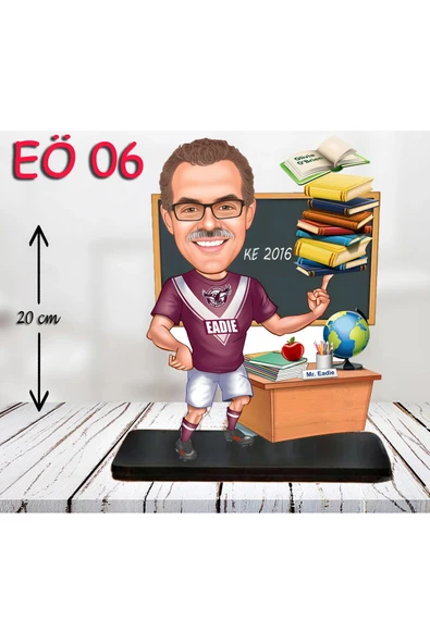Kişiye Özel Ahşap Biblo - Erkek Öğretmen Karikatür Biblo - Öğretmen Biblo 6 ürün görseli 1