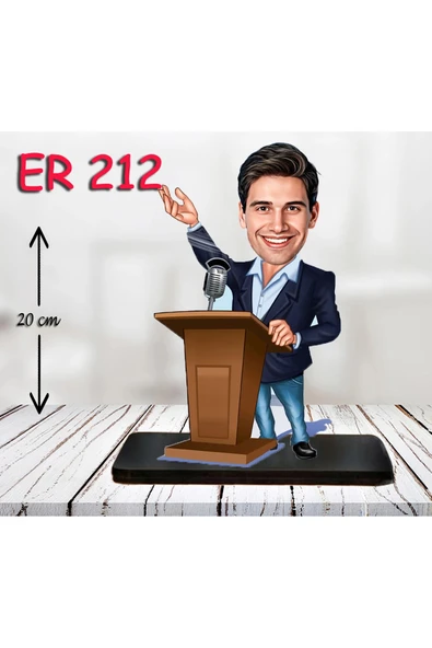 Kişiye Özel Ahşap Biblo - Takım Elbiseli Erkek Karikatür Biblo 2 ürün görseli 1