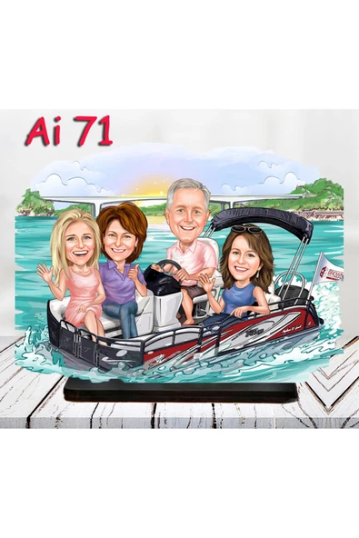 Kişiye Özel Ahşap Biblo - Aile Karikatür Biblo - 4 Kişilik Aile Biblo 29 ürün görseli 1