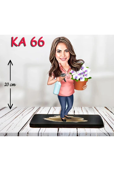 Kişiye Özel Ahşap Biblo - Kadın Karikatür Biblo - Kadın Biblo 16 ürün görseli 1