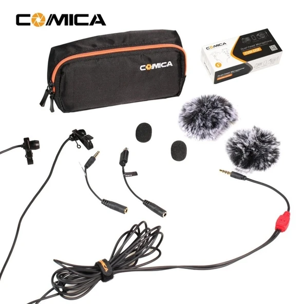 Comica CVM-D02 Çiftli Yaka Mikrofonu (2.50mt) - Resim 4