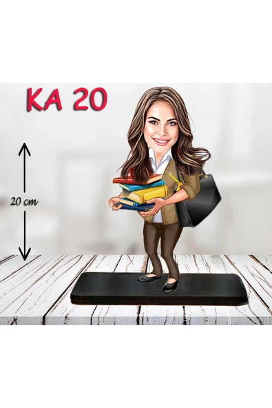 Kişiye Özel Ahşap Biblo - Kadın Karikatür Biblo - Kadın Biblo 7 ürün görseli 1
