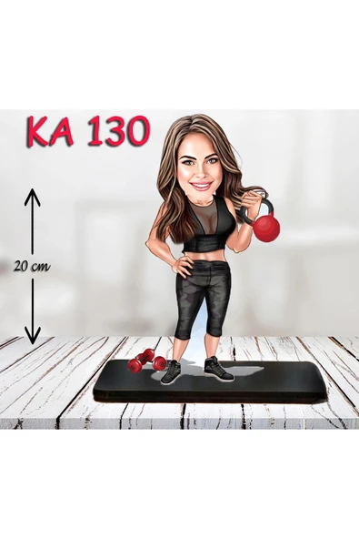 Kişiye Özel Ahşap Biblo - Sporcu Kadın Karikatür Biblo - Sporcu Biblo 9 ürün görseli 1
