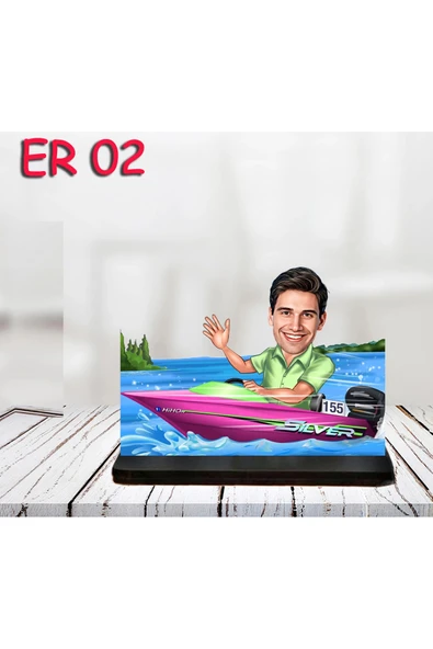 Kişiye Özel Ahşap Biblo - Araç Kullanan Erkek Karikatür Biblo 2 ürün görseli 1