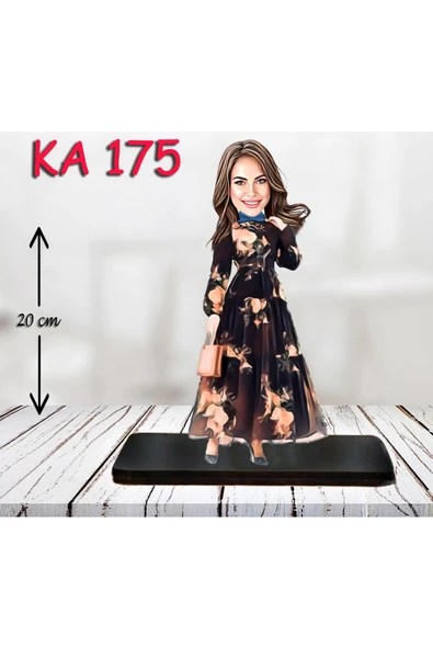 Kişiye Özel Ahşap Biblo - Kadın Karikatür Biblo - Kadın Biblo 38 ürün görseli 1