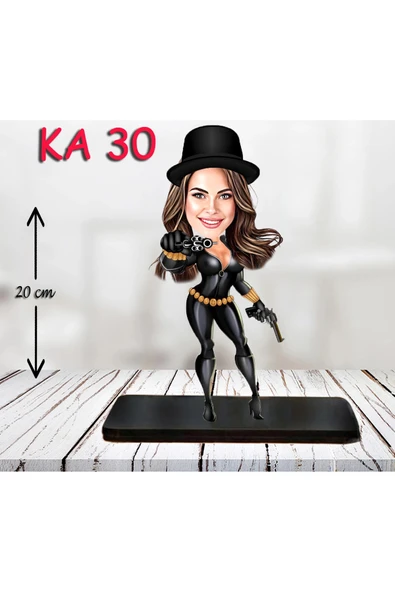 Kişiye Özel Ahşap Biblo - Kahraman Kadın Karikatür Biblo 3 ürün görseli 1