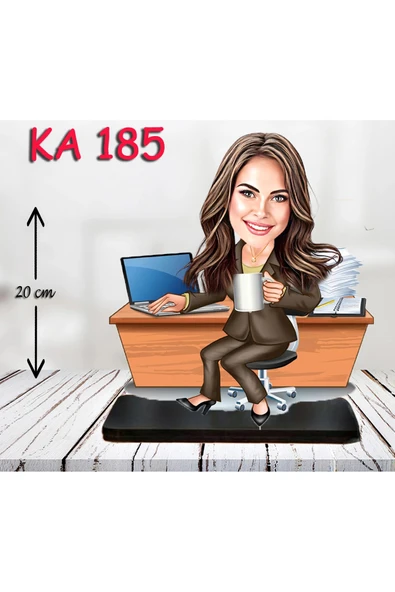 Kişiye Özel Ahşap Biblo - Masa Başı Karikatür Biblo - Kadın Biblo 11 ürün görseli 1