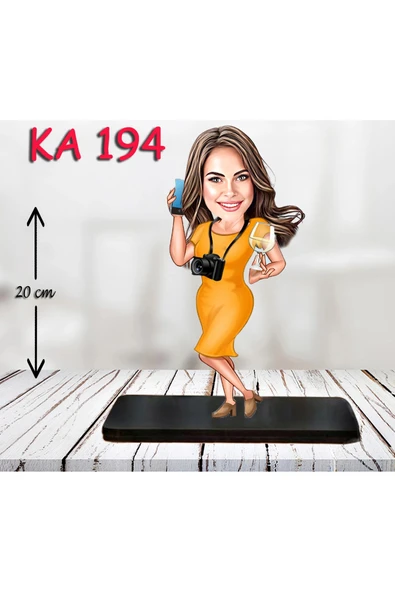Kişiye Özel Ahşap Biblo - Süslü Kadın Karikatür Biblo 29 ürün görseli 1
