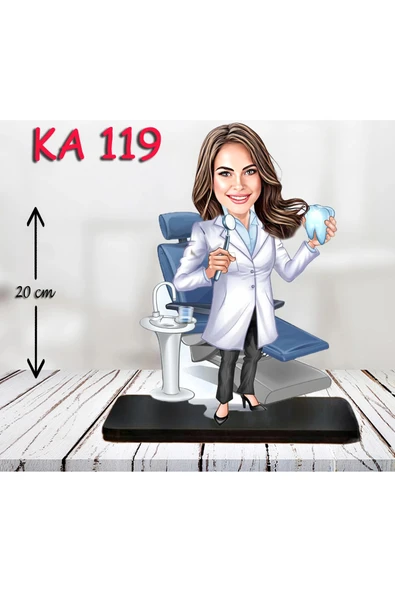 Kişiye Özel Ahşap Biblo - Sağlıkçı Kadın Karikatür Biblo - Doktor Biblo 11 ürün görseli 1