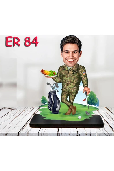 Kişiye Özel Ahşap Biblo - Erkek Asker Karikatür Biblo 9 ürün görseli 1