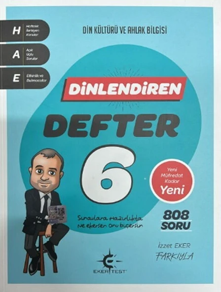 6. Sınıf Din Kültürü ve Ahlak Bilgisi Dinlendiren Konu Anlatımlı Defter Eker Test ürün görseli 1