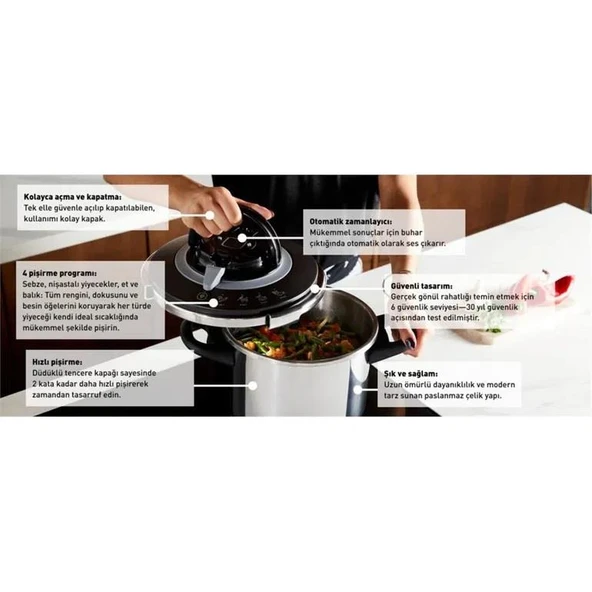 TEFAL CLIPSO CHEF 6 LİTRE DÜDÜKLÜ TENCERE - Resim 2