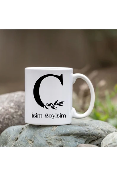 Kişiye Özel C Harfi Bardak - İsim Yazılı Bardak - İsimli Bardak ürün görseli 1