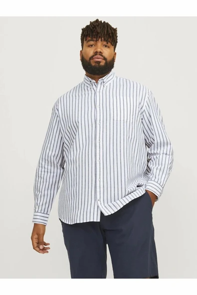 Jack Jones Oxford Plus Büyük Beden Erkek Gömlek 12190444 ürün görseli 1