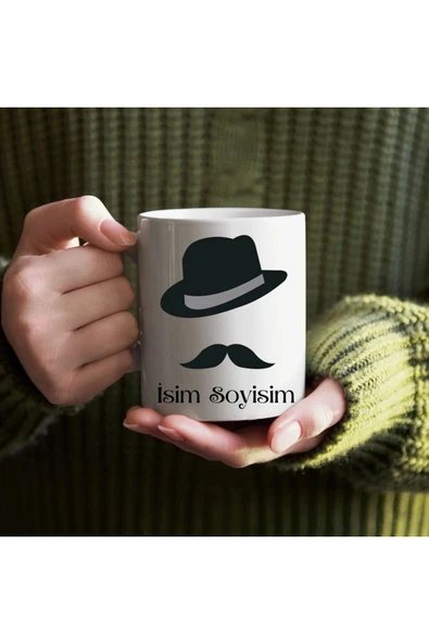 Kişiye Özel Erkek İçin İsim Yazılı Bardak - İsimli Bardak ürün görseli 1