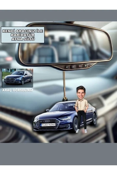 Kendi Aracın İle Oto Süsü - Karikatür Oto Süsü - Kişiye Özel Dikiz Aynası Süsü ürün görseli 1