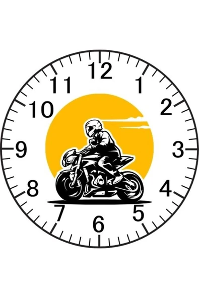 Motorcu Model Duvar Saati - Motorcu Saati ürün görseli 1