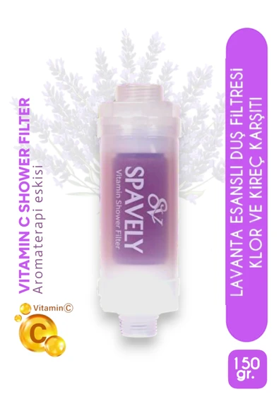 Spavely Lavanta Esanslı Duş Başlığı Filtresi Arıtması Güney Kore Menşei Klor Kireç Karşıtı Hoş Kokulu 150 gr ürün görseli 1