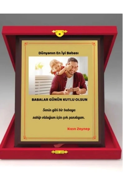 Kişiye Özel Babalar Günü Plaketi - Babaya Plaket ( Büyük Boy ) ürün görseli 1