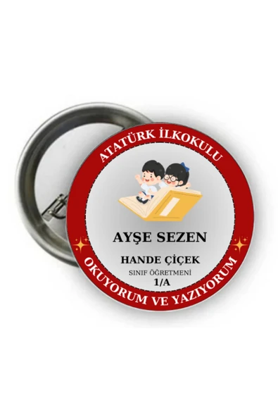 Okuyorum ve Yazıyorum Rozeti - Okuma Bayramı Rozeti ( 24 Adet ) ürün görseli 1