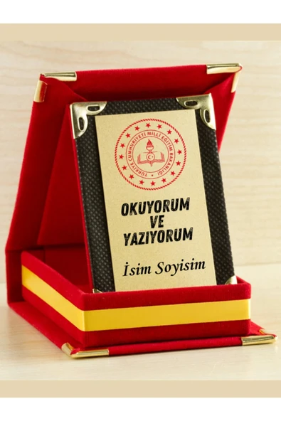 Kişiye Özel Okuyorum ve Yazıyorum Plaketi - Mini Plaket ürün görseli 1